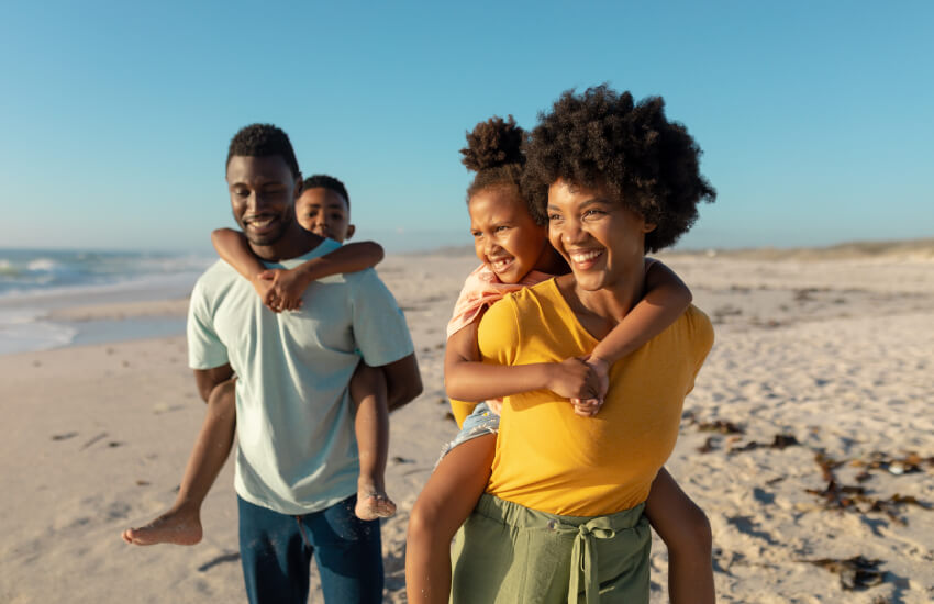 Family at the beach